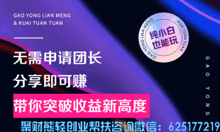 高佣联盟APP接入快团团l啦！全网艏家，抢占先机！稳赚！